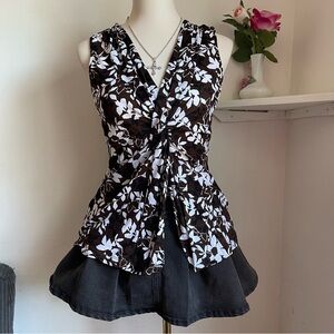 vintage Floral Sleeveless Top